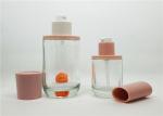 Skincare Glass Cosmetic Containers , Round Shape Cosmetic Bottles And Jars