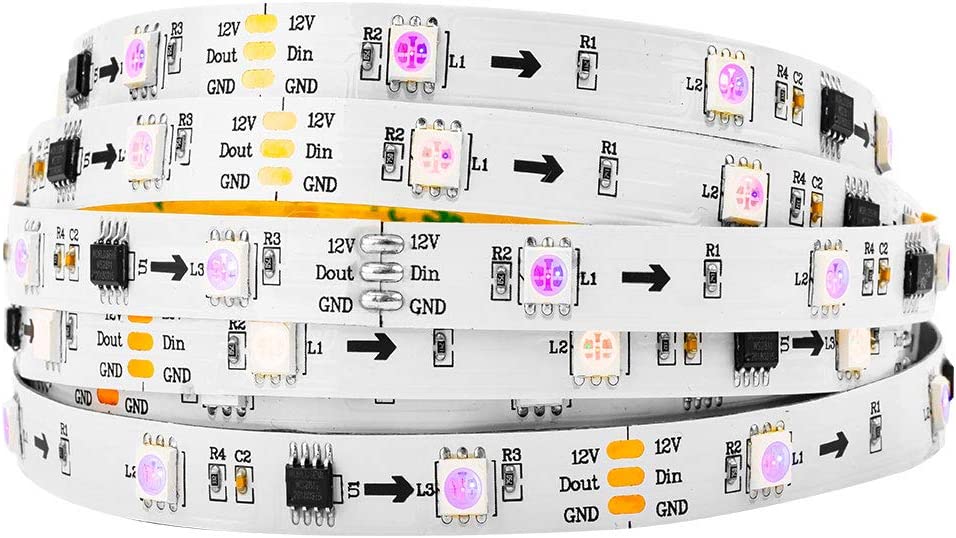 DC 12V Addressable Smart 3Leds Controllable 5050 RGB WS2812B WS2811 24V 30leds Pixel Rgbic LED Strip Light