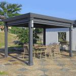Electric Turning Louvers With Retractable Roof Aluminum Louvered Pergola Villa