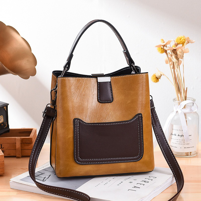 Retro Pink Small PU Leather Casual Teenager Ladies Shoulder Bag for Fashionable Women