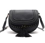 2016 spring new shoulder bag rivets tassel handbag
