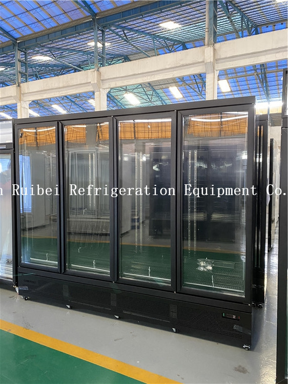 Upright Beverage Display Cooler Four Glass Door Vertical Showcase Cold Drink/Soft Drink Refrigerator