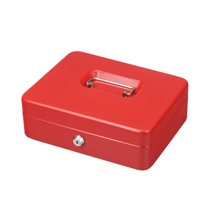 Lockable Coin Money Storage Safe Security Box Holder Suitcase With Lock Key 8 Compartments