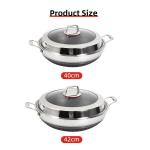 High Capacity Kitchen Wok Pan 18 / 10 Stainless Steel Non Stick