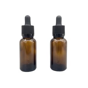 Quality Opaque Amber Glass Cosmetic Bottles Dropper Tamper Evident 30ml With Phototaxis wholesale