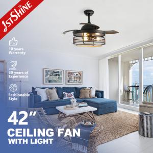 Quality Retractable Blades Industrial Ceiling Fan , Vintage Cage Chandelier Ceiling Fan wholesale