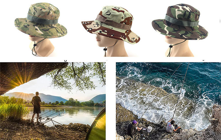 Military Camouflage Mesh Boonie Bucket Cap For Hunting Hiking Climbing
