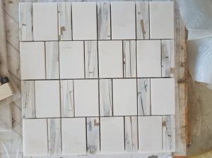 Quality Modern Marble Mosaic Wall Tile , 300 X 298mm Sheet Natural Stone Mosaic Tile wholesale