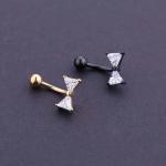Internally Thread Prong Set CZ Belly Button Ring Dangle Body Piercing Jewelry