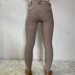 Beige Khaki Children Horse Riding Silicone Grip Full Seat Breeches With Phone