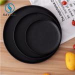 Plant Black Round Porcelain Plates 6 Inch 8 Inch 10 Inch Microwoven Safety