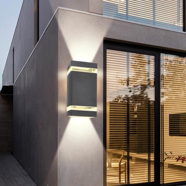 Black Led Indoor Outdoor Lighting, LED Sconce Up and Down Wall Wash Lights Gu10