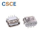 Copper Alloy Shell USB 2.0 Connector , Length 10mm 4 Pin USB Female Jack