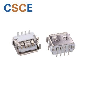 Quality Copper Alloy Shell USB 2.0 Connector , Length 10mm 4 Pin USB Female Jack wholesale