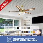 Traditional Classic Ceiling Fans Chandelier 52 Inch For Restaurant
