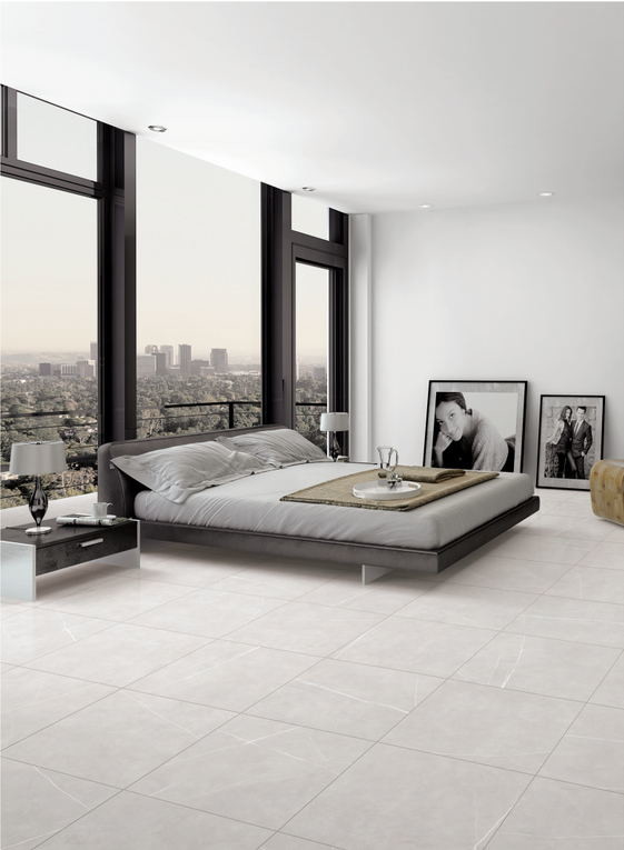 Off White Bathroom Ceramic Tile / 24*24 Inches Non Slip Matt Finsh Floor And Wall Tiles