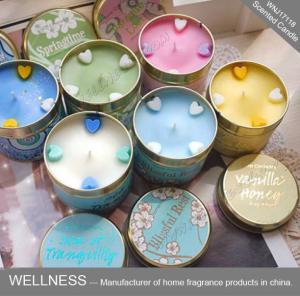 Quality Soy Wax Scented Tin Candles , Handmade Non Toxic Long Lasting Scented Candles wholesale