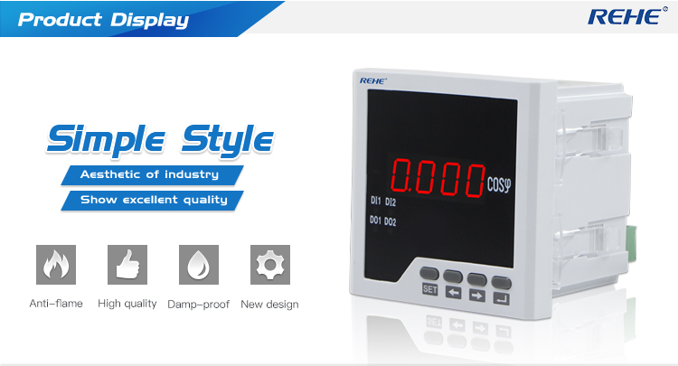 2019 Newest High Quality Size 96*96mm Digital Single Phase Power Factor Meter in Cos Power Meters RH-H31