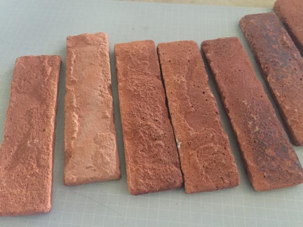 3D01 NEW Antique Thin Veneer Outdoor Brick Tiles 205 X 50 X 12mm For Exterior