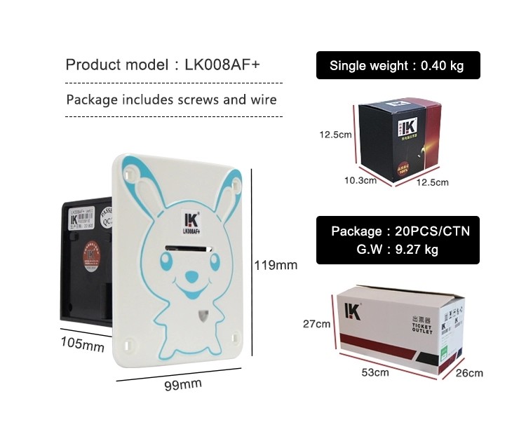 Ticket Dispenser Arcade Game Machine Parts For Supermarket Candy Prize Vending Machine