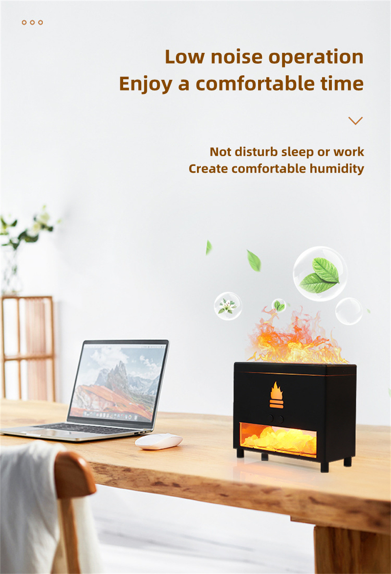 Simulation Closet 3D Flame Aromatherapy Salt Stone Air Humidifier USB Essential oil Diffuser for Home Room Fragrance