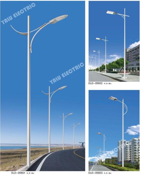 7M Q235 galvanized single arc arm county road grey conical high power led street