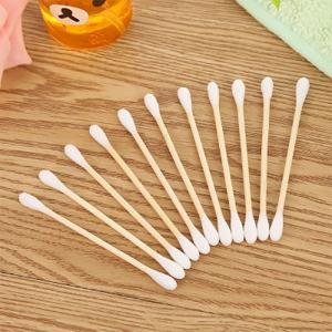 Quality Compact Design Medical Cotton Swab , Lightweight Cotton Buds Wooden Sticks wholesale