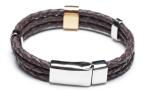 Leather Bracelet, Stainless Steel Clasp, 8 Inches