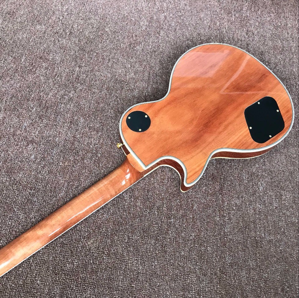 New standard LP CUSTOM SHOP Hot sale LP custom electric guitar flame maple cover natural color gold hardware