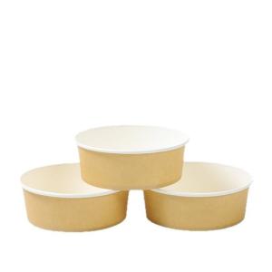 Quality Logo Customized Printed Paper Bowl 650ml Single Shape Biodegradable PLA Coated wholesale