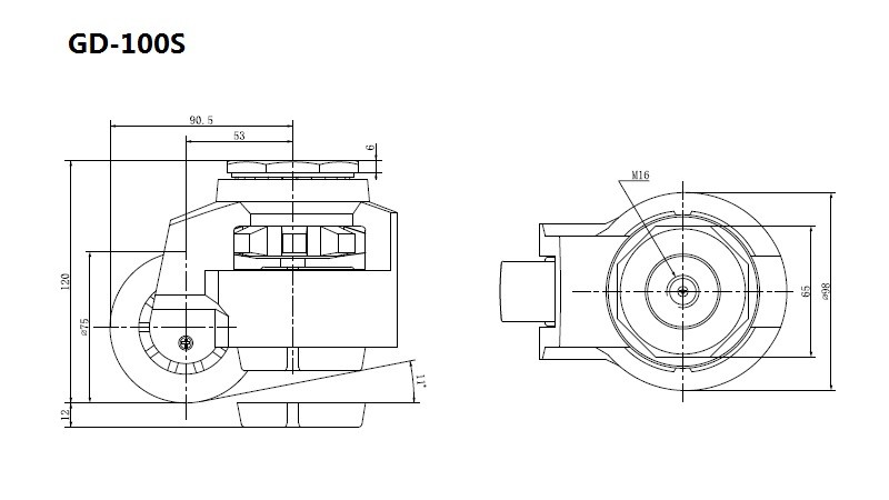 EDL 50kg-1000 Kg Caster Wheels , Threaded Leveling Castor Wheels GD Series GDS