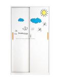 Storage Steel Home Furniture Printed Closet Cabinet Modern Sliding Door Wardrobe