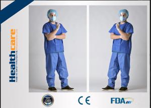 Quality SPP Disposable Scrub Scrubs Anti Blood Short Sleeve Uniforms With Pocket wholesale