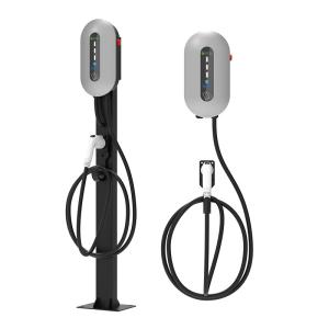 Quality 7KW/32A Silver Wall-Mounted / Column Electric Vehicle Charging Pile Electric Vehicle Charger wholesale