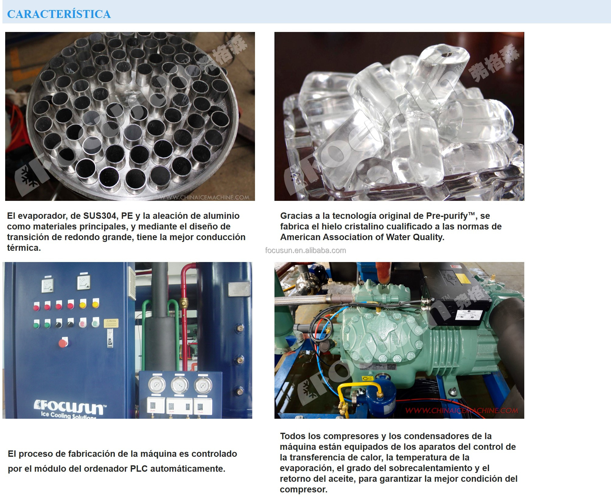 Maquina de Hielo en Tubo Gourmet con Refrigerante R22/R404A/R507A para Consumo Humano