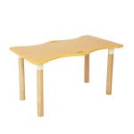 Square Wooden Table Set Wavy Dining Table Easy Maintenance