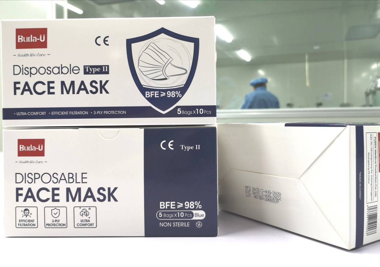 Buda-U Adult 3PLY Medical Protective Face Mask For Covid ASTM Level II