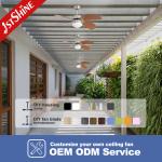 IP42 Outdoor Ceiling Fan For Waterproof Plywood Blade Remote Control