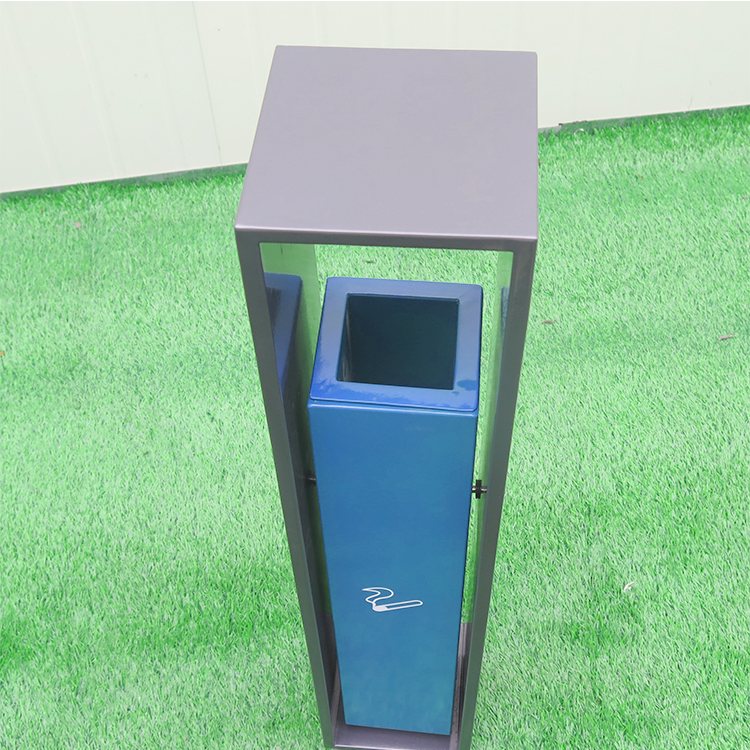 Outdoor Ground Fixing Standing Ashtray Cigarette Bin Butts Dust Bin
