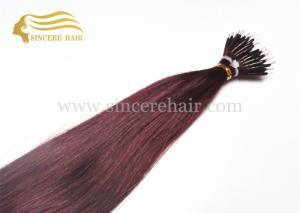 Quality 24&quot; Straight Hair Extensions Nano Hair for sale, 24&quot; Popular #99J Pre Bonded Micro Nano Hair Extensions 1.0 G For Sale wholesale