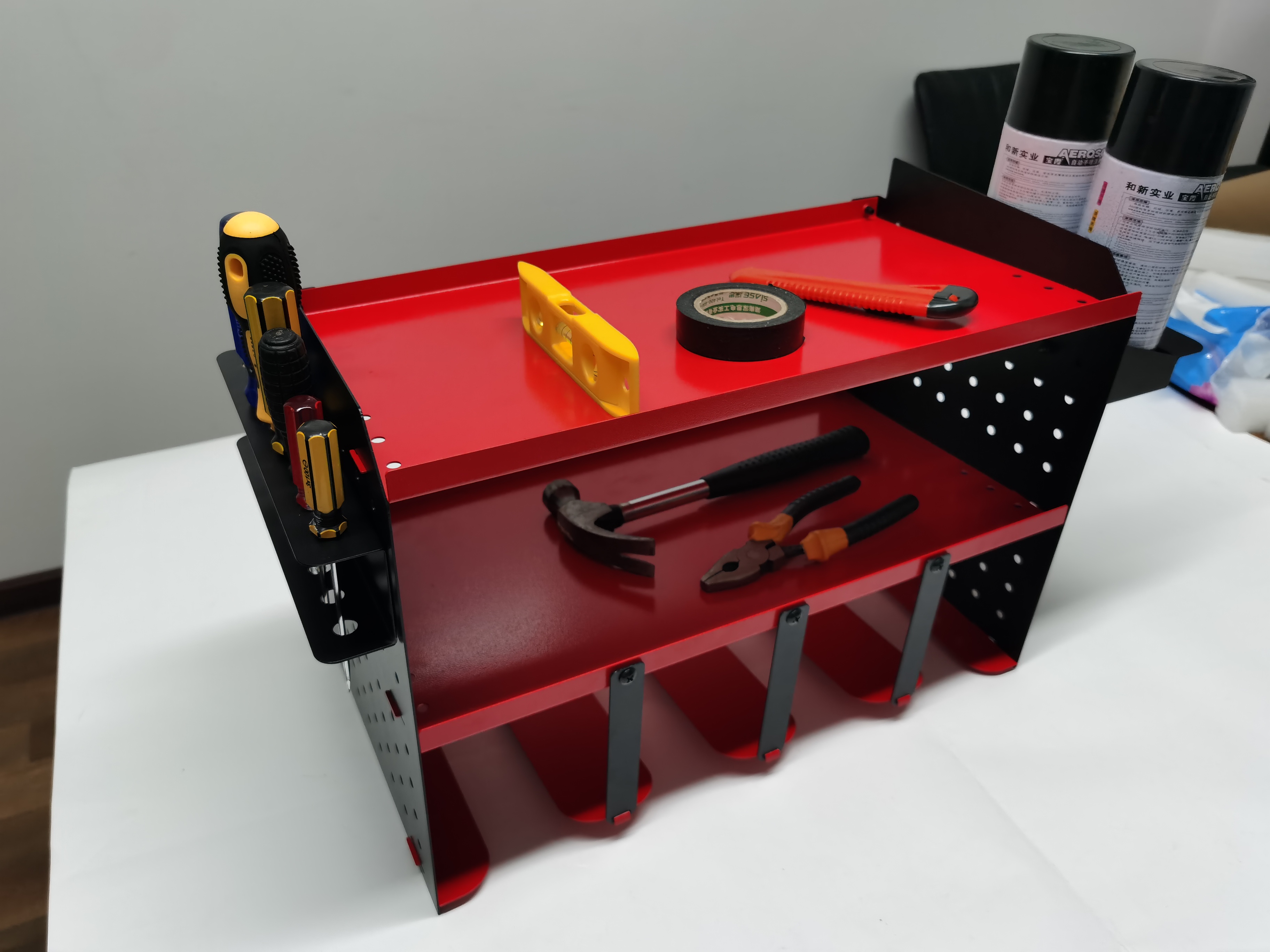 Wall Mount Drill Holder Garage Storage Rack, Pegboard Screwdriver Holder