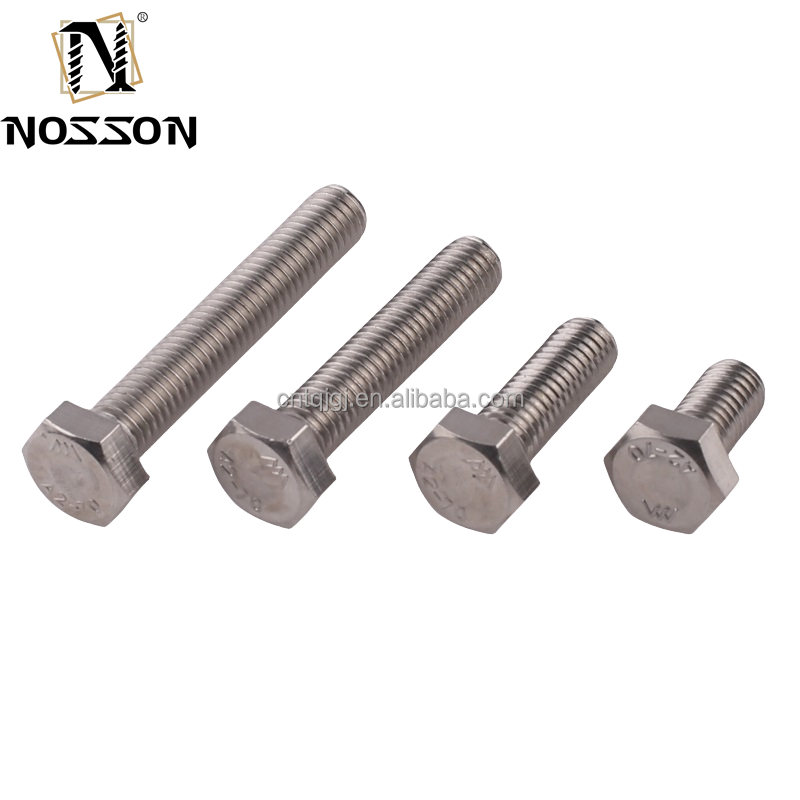 Custom Size M16 M18 M20 Stainless Steel SUS 304 316 316L Hexagon Head Bolt DIN933 DIN931 Metric GB Standard for Machinery