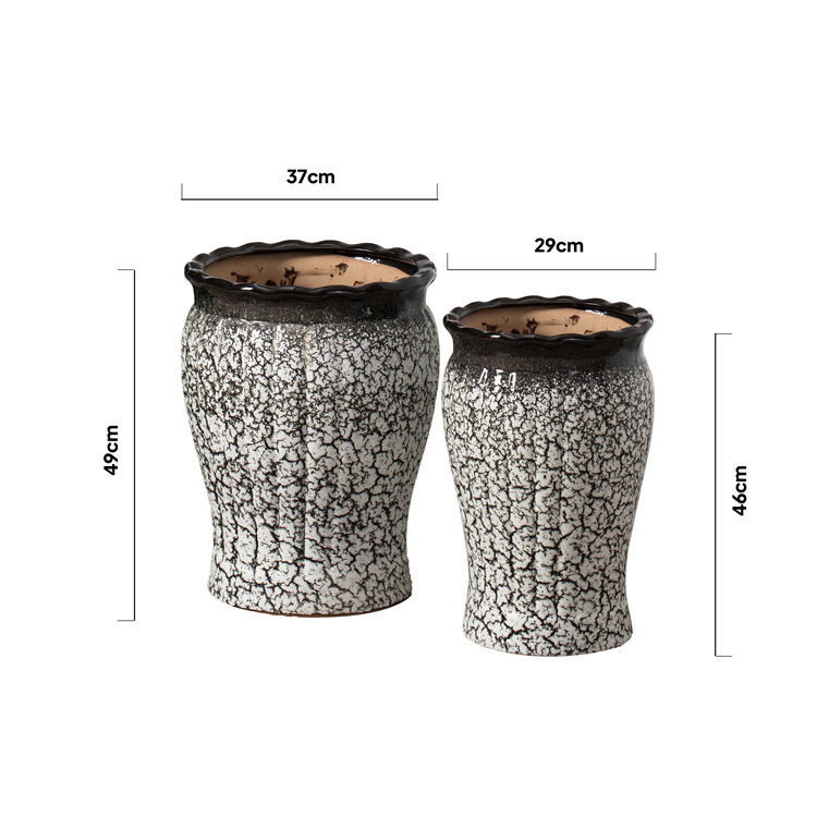 Hot selling creative big floor pots indoor outdoor hotel garden decoration ceramic flower pots for plants