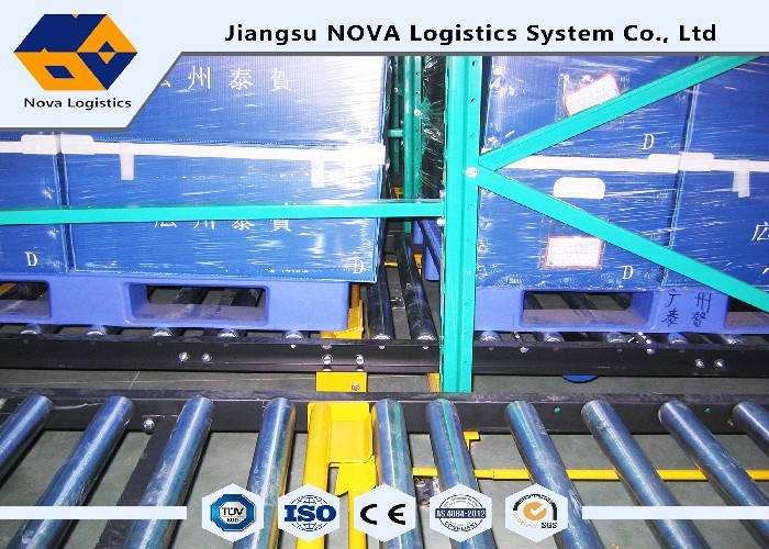 Heavy Duty Rolling Gravity Pallet Racking 1000 Kgs Max Loading Capacity