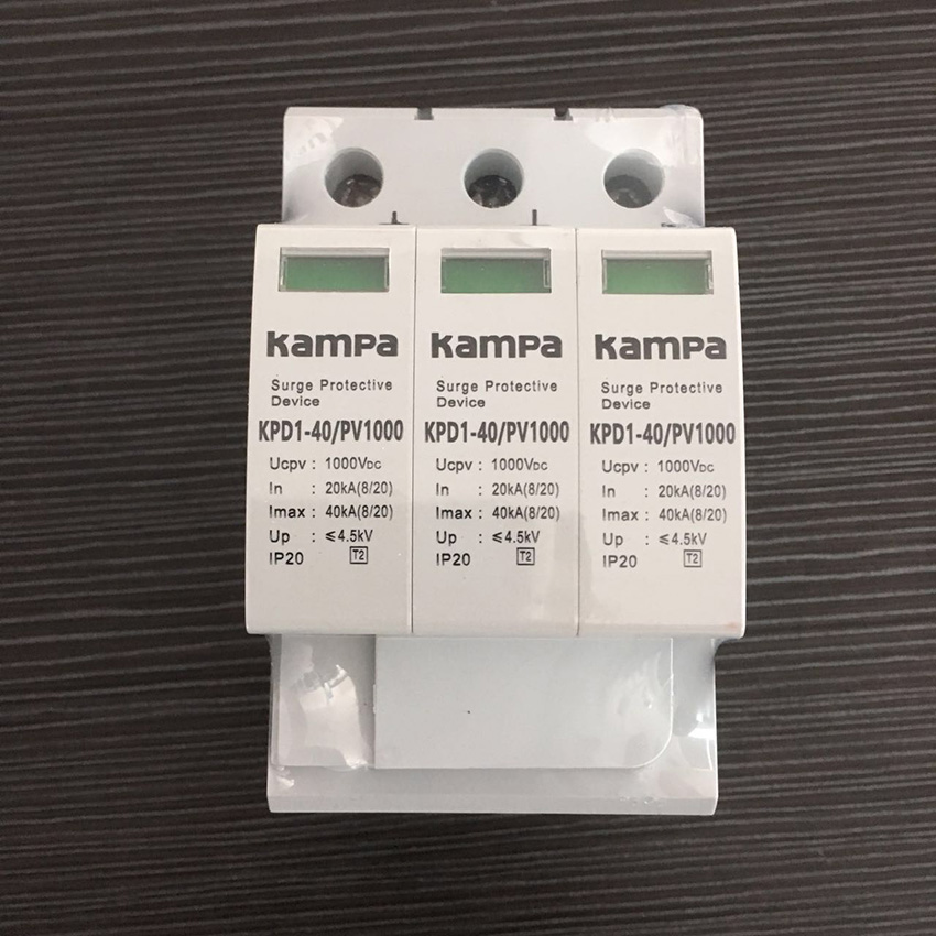 High quality 3 phase 1000V DC SPD 20/40KA Voltage Protector Lightning Surge Protector Device