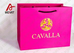 Quality Coated Paper Reusable Christmas Shopping Bags , Cotton Rope Paper Carrier Bags wholesale