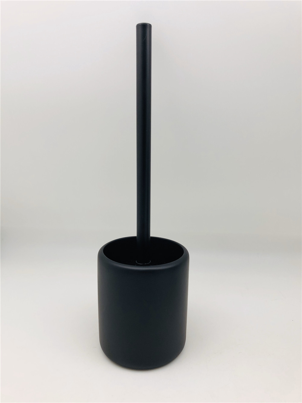 Mat Black color round Polyresin Bathroom Accessories with black ABS parts