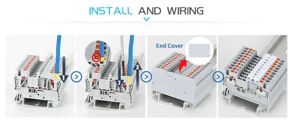 D-PT1.5-QU End Barrier Plate For PT 1.5 QUATTRO Wire Electrical Connector Din Rail Terminal Block Accessories End Cover