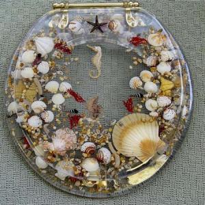 Quality polyresin toilet seat cover,MDF ,color toilet,PP toilet seat,sea star,shell transparent, wholesale
