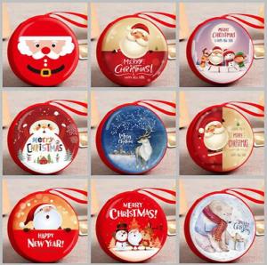 Quality 2018 Christmas promotional gifts zipper closure round tin wallet small mini metal tinplate coin box Promotional items wholesale